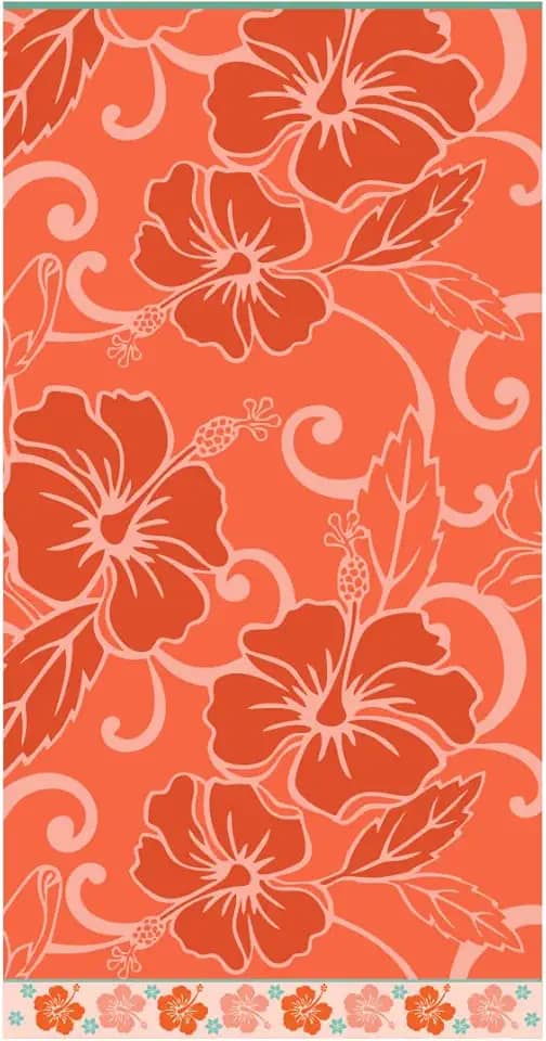 Toalhão de Praia Aveludada 78x150 Beach - Appel (Hibisco Tropical, 78 x 150)