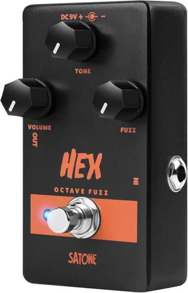 SATONE Pedal De Efeito Para Guitarra Elétrica Satone S804 Hex Octave Fuzz - Pedal De Metal Acústico Predefinido Com Efeito Octave Fuzz Clássico Com True Bypass
