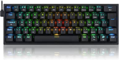 Teclado Mecanico Gamer Redragon Pro RGB Preto Switch Marrom - K616-RGB-B