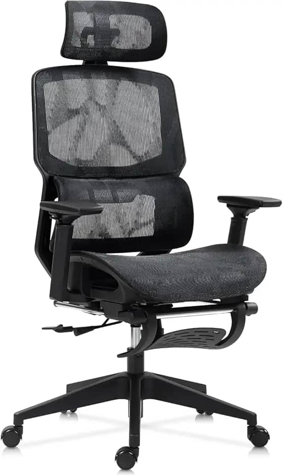 Cadeira de Escritório Ergonômica com Apoio para a Coluna, Altura Ajustável, Assento Confortável e Design Moderno para Uso em Escritórios, Home Office ou Estudo - Posture Office