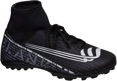 Chuteira Society Botinha Preto Cano Alto com Solado Costurado