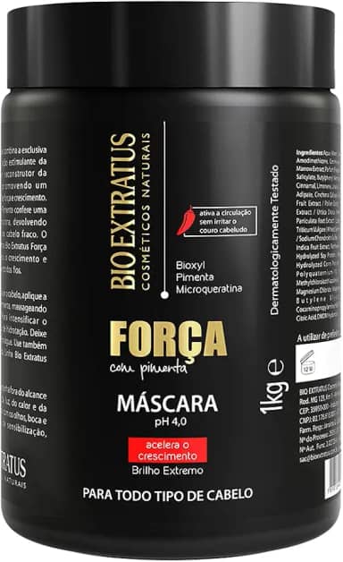 Bio Extratus Mascara Força C/Pimenta Crescimento Do Cabelo