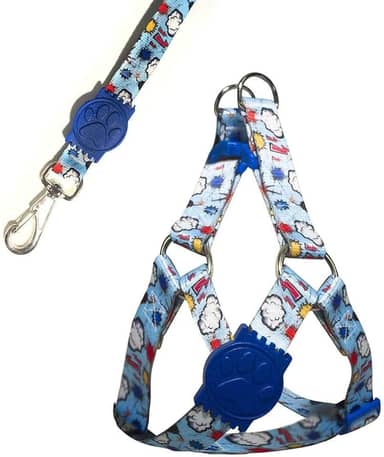 MY PET BRASIL Coleira Peitoral Ajustável Premium Para Cachorros Com Guia Storm My Pet Brasil Azul Grande