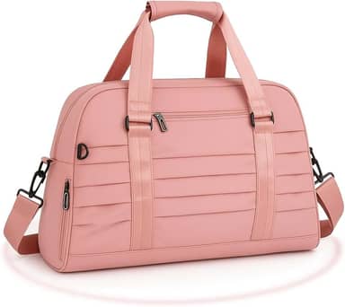 Bolsa Mala Esportiva Academia Viagem Fitness Feminina Masculina Grande Capacidade Impermeável com Alça Transversal Ombro Treino Casual (Rosa)