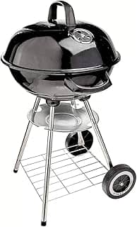 Nautika, Churrasqueira Americana Bafo Texas Com Tampa E Rodinha, Compacta, Grelha Cromada, Prateleira na Parte Inferior, Excelente para Camping, Viagens, Clubes E Uso Doméstico