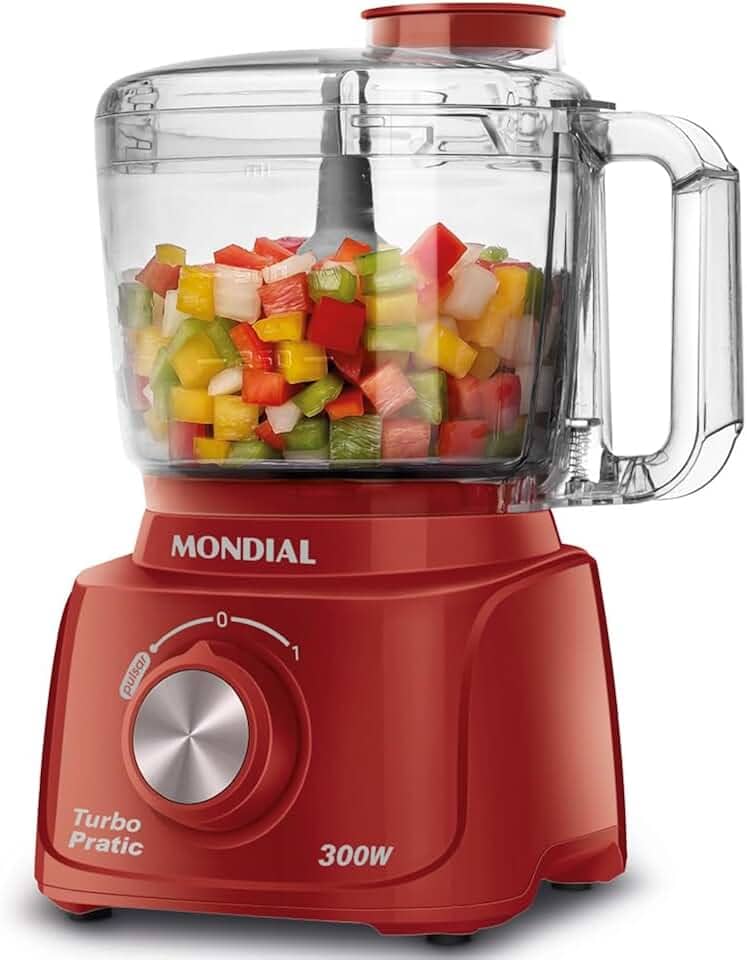 MONDIAL Mini Processador Turbo Pratic, Vermelho, 300W, 110V - MP-16-R