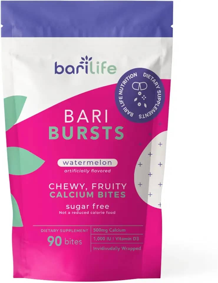 Bari Life Citrato De Cálcio Bariátrico Mastigáveis De Cálcio Com 1000 Ui De Vitamina D3 - Ideal Para Pacientes Bariátricos - Bariburst By (Watermelon)