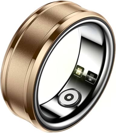 Smart Ring Health Tracker, anel rastreador de sono, anel de fitness IPX8, para monitoramento de atividades, passos, distância, calorias, anéis de saúde para mulheres e homens (#18, ouro)