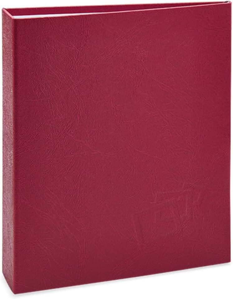 Álbum de fotos Ical, encadernação tradicional, para 200 fotos 10x15cm - envelope plástico transparente - linha Cores - modelo vermelho texturizado - 166