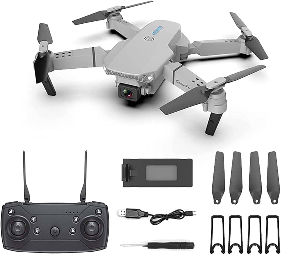 Drone RC profissional à prova d'água 2021 com rotação de câmera 4K, drone com câmera dupla para crianças e adultos, drone E88 Pro RC rotação de câmera 4K HD grande angular