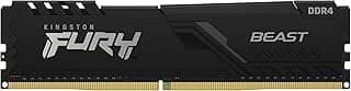 KF432C16BB/16 - Memória de 16GB DIMM DDR4 3200Mhz FURY Beast 1,35V 1Rx8 288 pinos para desktop/gamers, Preto