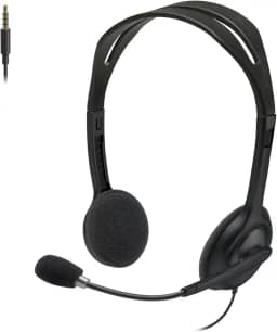 Headset com fio Logitech H111 com Microfone com Redução de Ruído e Conexão 3,5mm