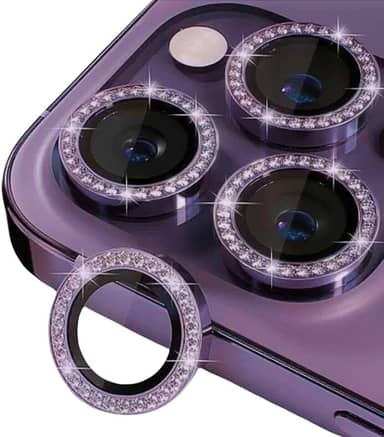 Kit Película Lentes De Câmera iPhone C/Strass kit Protetor Câmera Iphone Modelos Cores11 12 13 14 15, Mini, Plus, Pro, Pro Max (Azul, Iphone 14 Pro e 14 Pro Max)