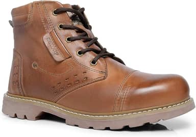 Bota de Trilha Adventure Unissex em Couro Legítimo Blaqueado Palmilha de Gel