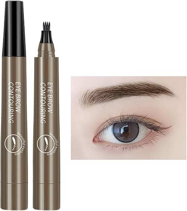 Caneta para sobrancelha à prova d'água | sobrancelha para sobrancelhas selvagens, secage rápida, sem manchas, líquido-Cor Marrom Cinza