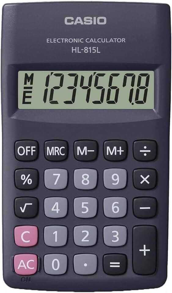 CALCULADORA de BOLSO 8 DIGITOS HL815L PRETA Casio