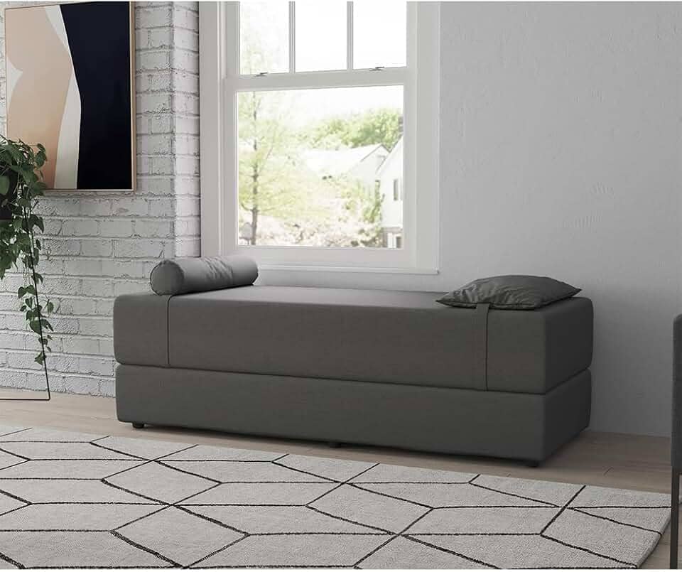 Sofá-Cama Casal 3 Lugares Cecília Linho Grafite