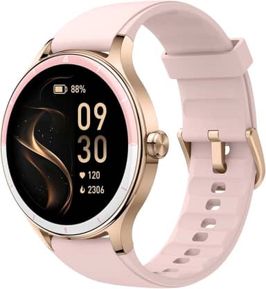 Bettdow SmartWatch, Relogio Smartwatch Feminino, 1.27" Ecrã tátil, à prova d'água IP68, 100+ Modos Esportivos, chamada Bluetooth, Compatível com Android iOS, voz por IA (Rosa)