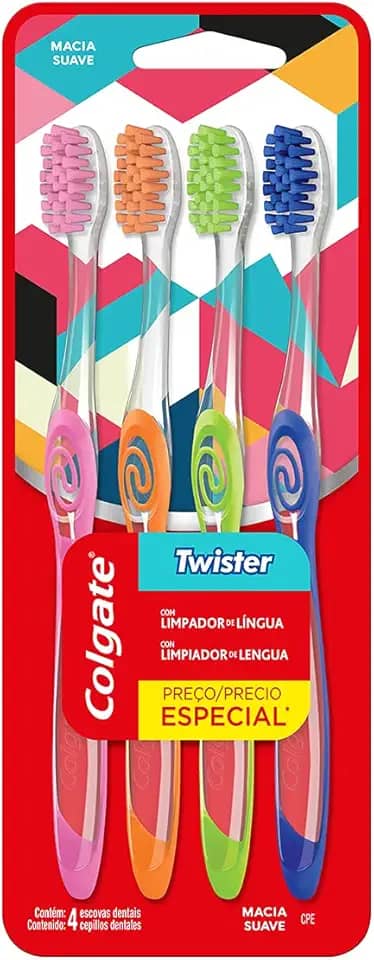 Escova de Dente Colgate Twister 4 unid Preço Especial