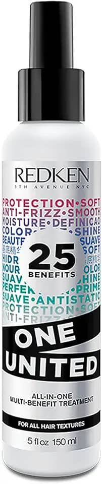 Redken One United, Leave-in Multibenefícios, Fórmula Livre de Sulfatos e Parabenos, Tratamento com Proteção Térmica até 230°C para Todos os Tipos de Cabelos