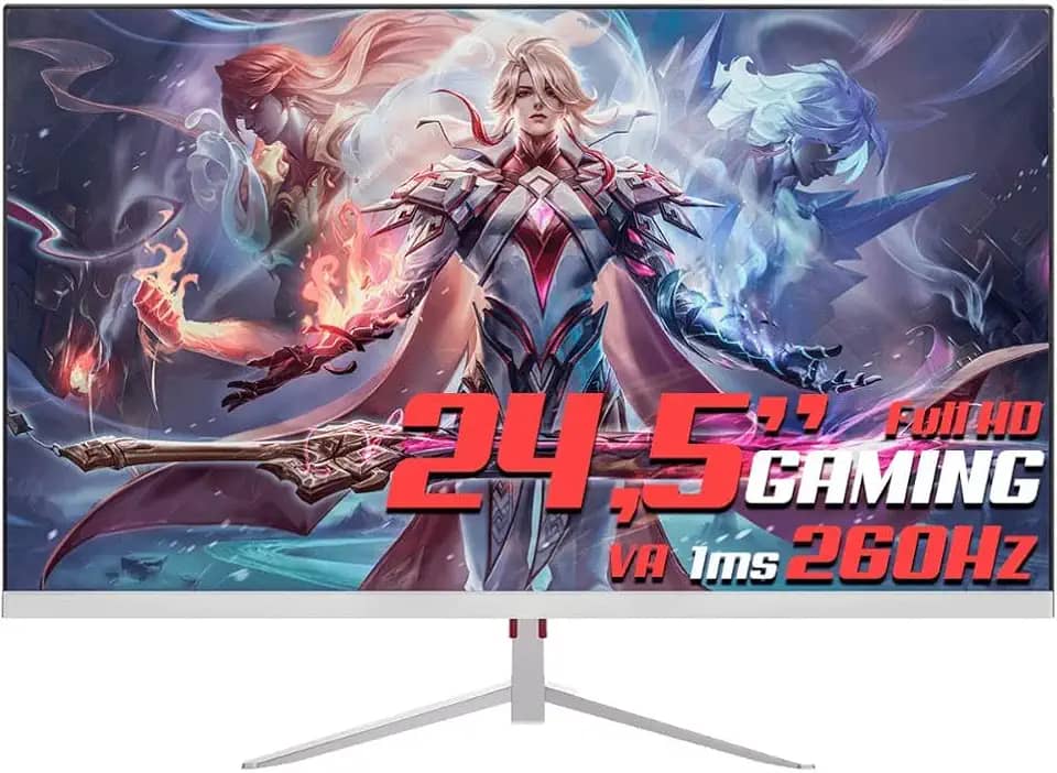 Monitor Gamer SuperFrame Precision, 24,5 Pol, Full HD, VA, 1ms, 260Hz, FreeSync/G-Sync, HDMI/DP, Branco, SFPFW-24260-FHD