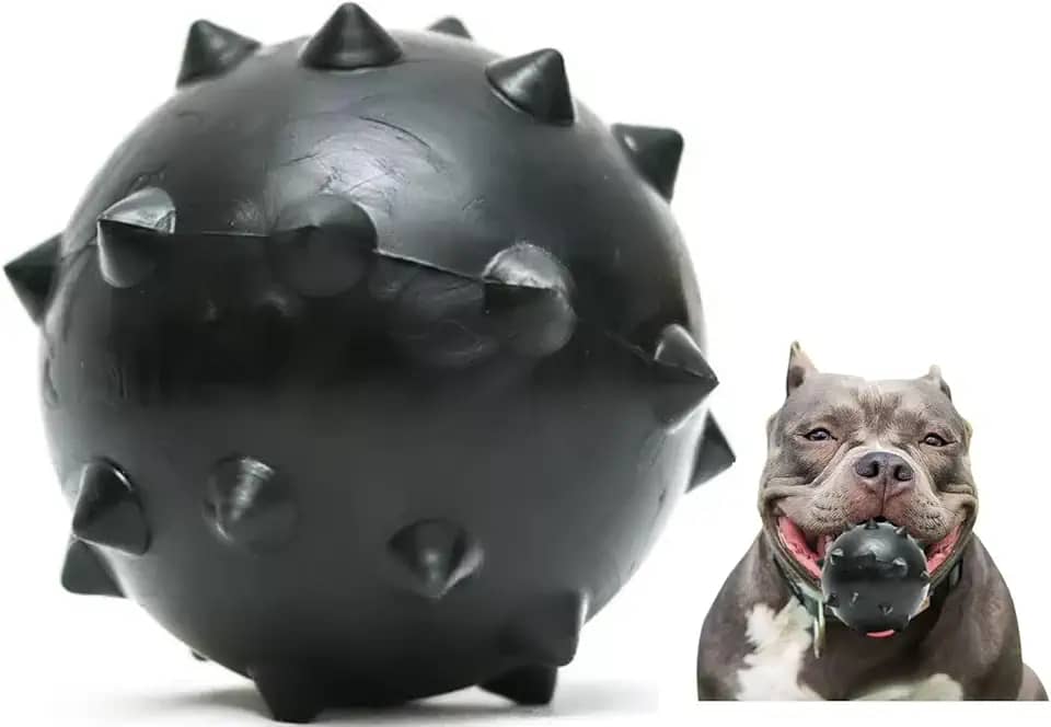 Brinquedo Para Cães Bola Grande Maciça Extra Forte 95mm Cachorro destruidor Grande Hard (Preto)