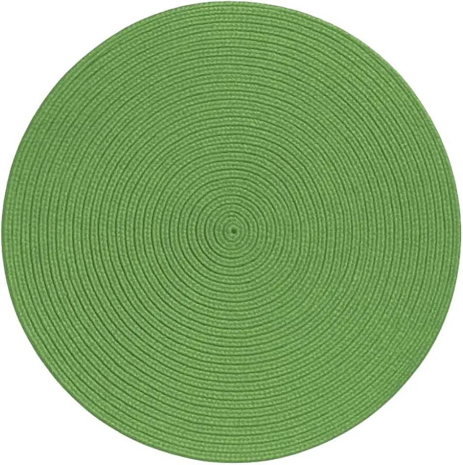 Kit 6 Jogos Americanos Redondos Decorativos | Cores Variadas | Elegância e Proteção para Mesa de Jantar (Verde, 6 peças)