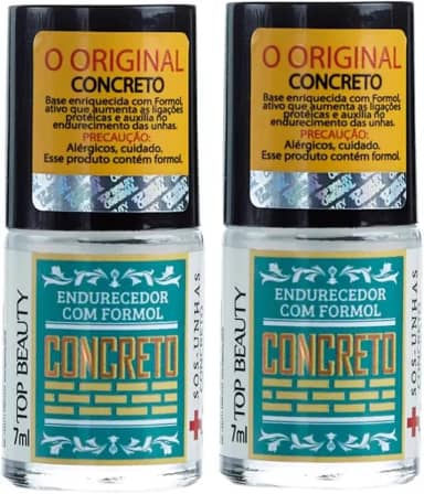 Kit 2 Base Concreto Endurecedor Formol Top Beauty SOS 7ml
