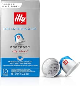 Illy Cafè Illy Descafeinado Em Cápsulas Compatíveis Com Nespresso® - Sabor Clássico 100% Arábica - 1 Pacote De 10 Cápsulas