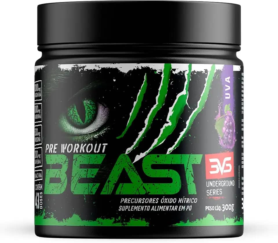 3VS Nutrition Pré-Treino Beast 300g Sabor Uva