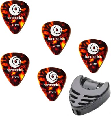 Palhetas De Guitarra Violão Harmonics 071 (5 UNIDADES) + Porta Palheta