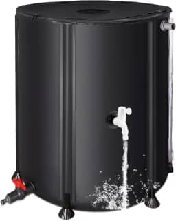 Matalde Sistema De Coleta De Água De Barril De Chuva Dobrável - Tanque De Armazenamento De Água Portátil De 53 Galões, Calha Dobrável Do Sistema De Coleta De Água De Chuva, Recipiente Coletor De Água