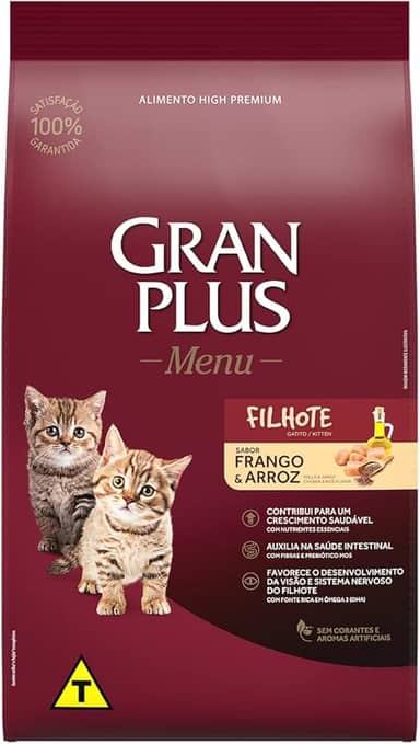 Granplus Ração Para Gatos Filhotes Gran Plus Frango E Arroz 3Kg
