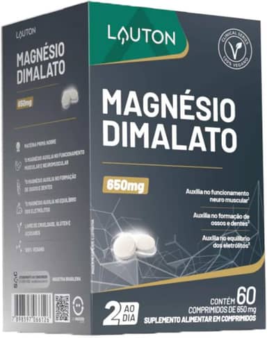 Magnésio Dimalato Max - 60 Cps - Lauton