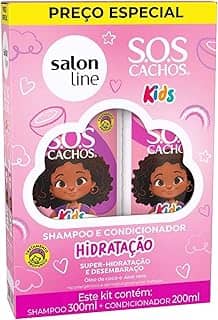 Salon Line, Kit Shampoo e Condicionador, S.O.S Cachos Kids, Hidratação, Vegano - Para Cabelos Ondulados, Cacheados e Crespos, 2 Unidades