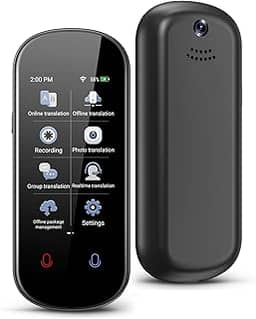 Dispositivo tradutor de idiomas, tradução de voz em tempo real bidirecional, suporta 137 idiomas, offline, gravação precisa e tradução instantânea de fotos com tela sensível ao toque HD de 7,6 cm para
