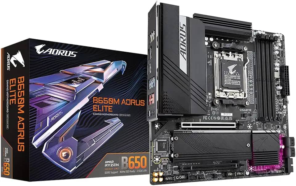 Placa Mãe Gigabyte B650M AORUS ELITE (AM5/4xDDR5/HDMI/DP/USB 3.2/M.2)