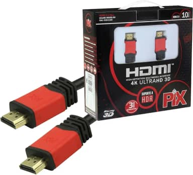 PIX Cabo Hdmi 2.0 4K Hdr 19P 10M Pix Premium, Preto
