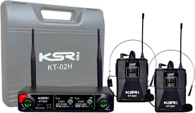 Microfone Sem Fio Headset Duplo Profissional Ksr KT02H PRO