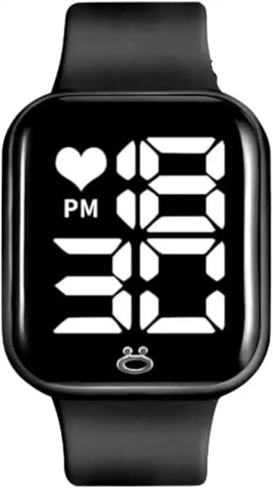 Relogio Digital Masculino Display LED Quadrado Silicone Preto Leve Data Hora Simples Uso Presente Casual Elegante