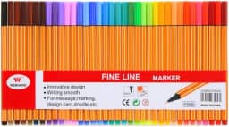 Kit Com 36 Canetas Ponta Fina Canetinhas Coloridas Fine Line Volta as Aulas Escolar Colorir Desenhar