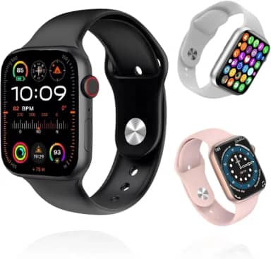 Relógio Smartwatch Premium com 2 Pulseiras, Tela Full Touch IPS, Recebe Notificações e Ligações com 100+ Modos Esportivos e Bateria Longa Duração Com Conexão Android e Ios (Preto)