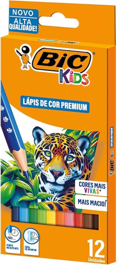 BIC, Lápis de Cor Premium, BIC KIDs, 12 cores