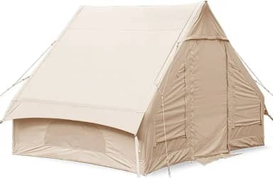 Barraca InfláVel Retrô AlgodãO Barraca Acampamento Ao Ar Livre Glamping, à Prova IntempéRies E à Prova Chuva, Adequada Para 5-6 Pessoas, óTima FamíLia, Camping, Caminhadas E Montanhismo