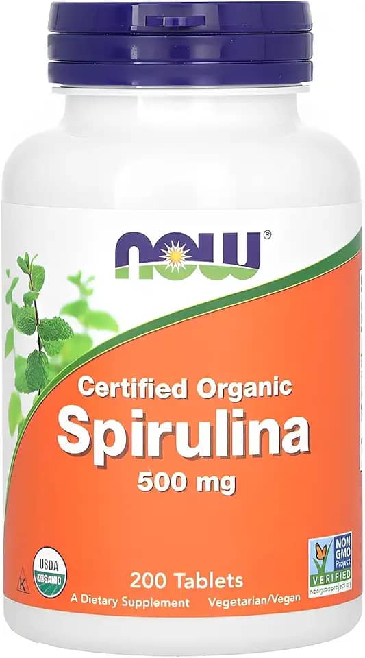 NOW Foods Spirulina 500 mg 200 Tablets Importado
