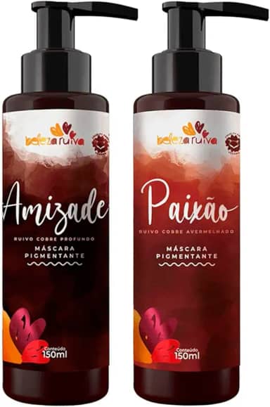 Beleza Ruiva – Kit Tonalizante Amizade e Paixão | Ruivo Cobre Profundo e Avermelhado | Hidratação, Brilho e Cores Intensas | Vegano e Sem Amônia