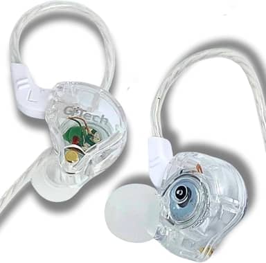 Fone In Ear Monitor de Áudio Retorno de Palco com Isolamento Acústico Alta Definição - GFTech (Transparente)