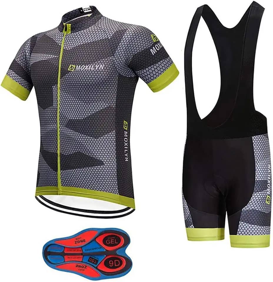 Conjunto de camisa masculina de ciclismo de secagem rápida + shorts com almofada de gel 9D MTB kit de roupas de equitação