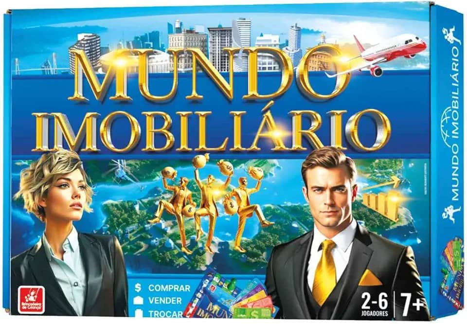 Jogo Mundo Imobiliário, Jogo De Mesa Tabuleiro 2 a 6 Jogadores, +7 Anos
