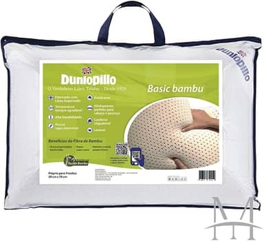 Travesseiro de Látex Basic Queen Dunlopillo c/Capa de Fibra de Bambu 50 x 70 cm